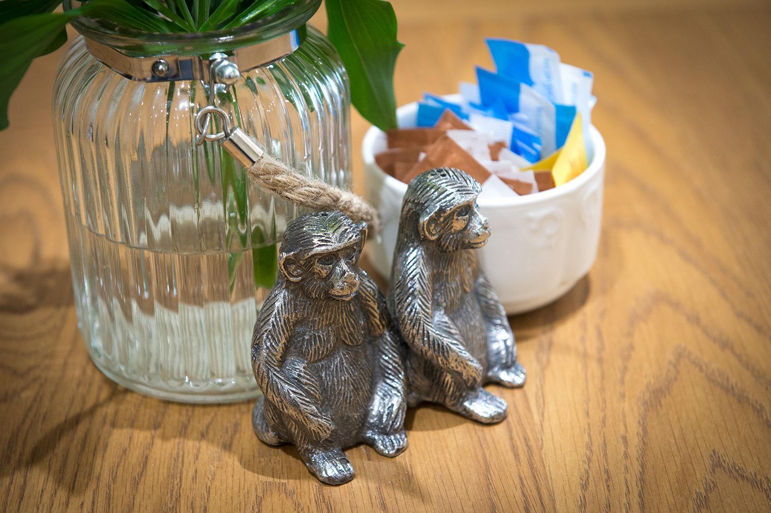 Darwin'S Townhouse Bed & Breakfast Shrewsbury Luaran gambar Silver monkey salt and pepper shakers